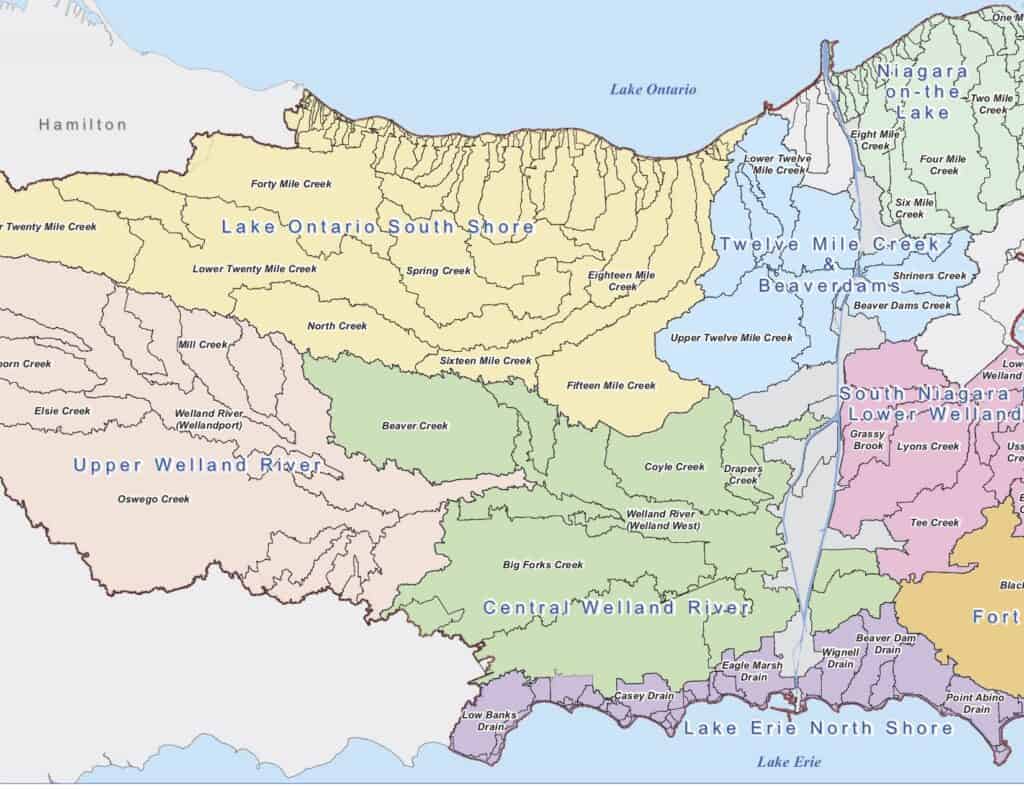 Area under jurisdiction of Niagara Peninsula Conservation Authority